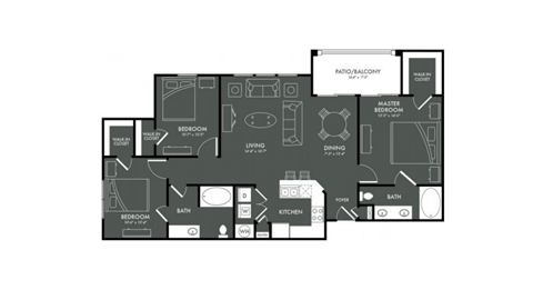 C1 floor plan at Park at Magnolia, Texas